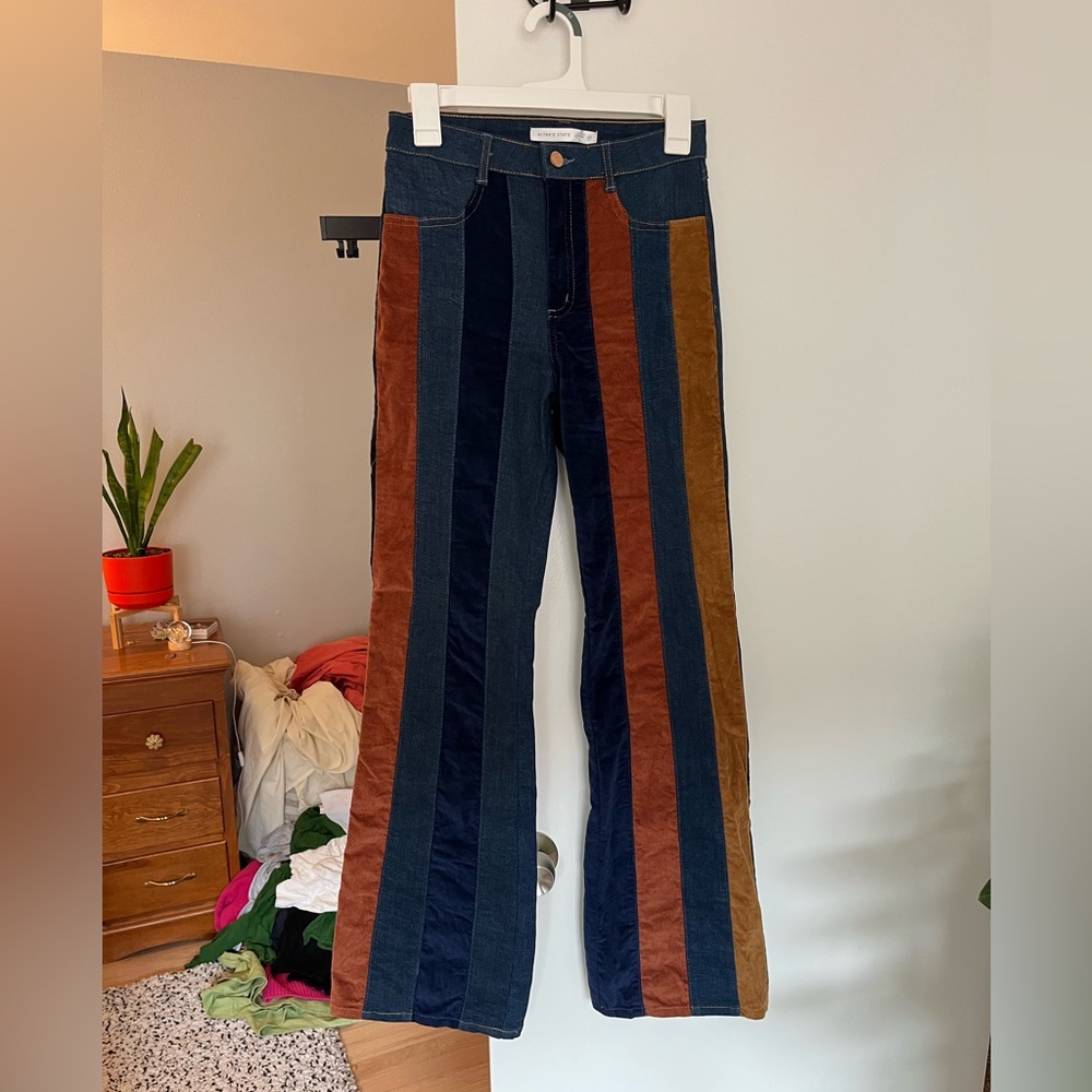Altar’d State Stripped Flare Jeans.